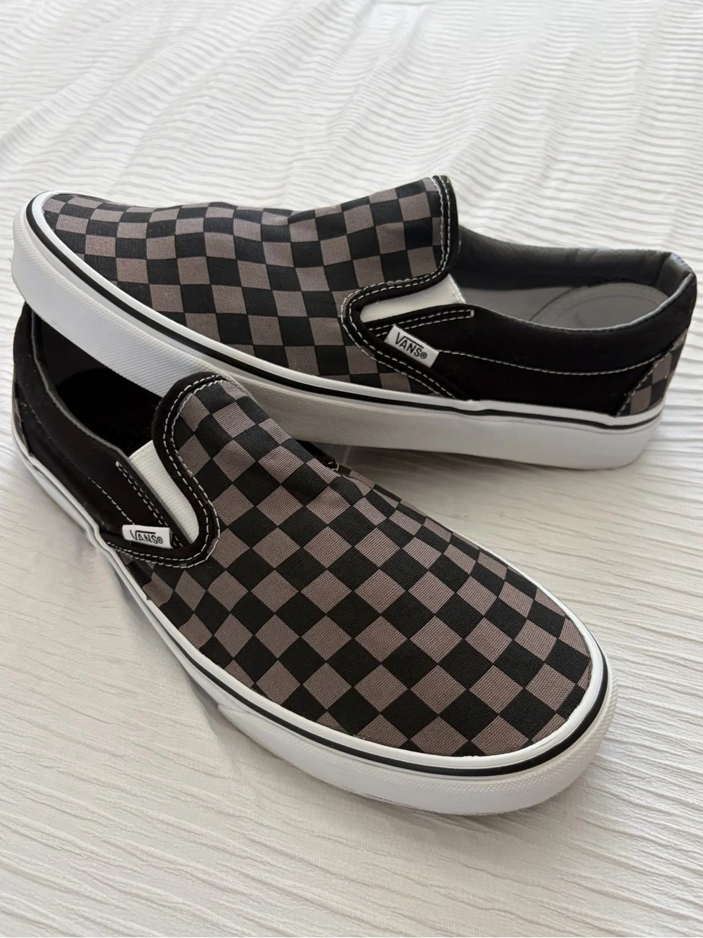 Vans Checkerboard Slip-On in Black and Gray